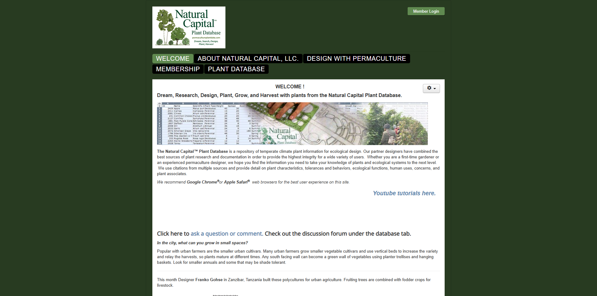 Natural Capital Plant Database